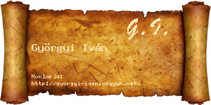 Györgyi Iván névjegykártya